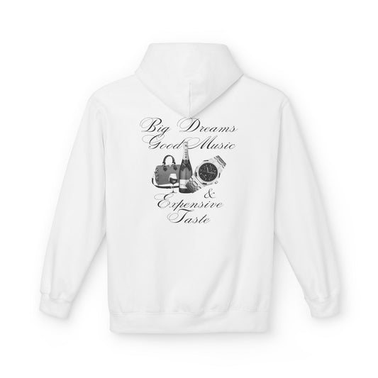 Unisex Midweight Fleece Hoodie - Big Dreams & Good Music Design